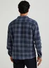 Navy Check Hoodie Overshirt - Small Image 2