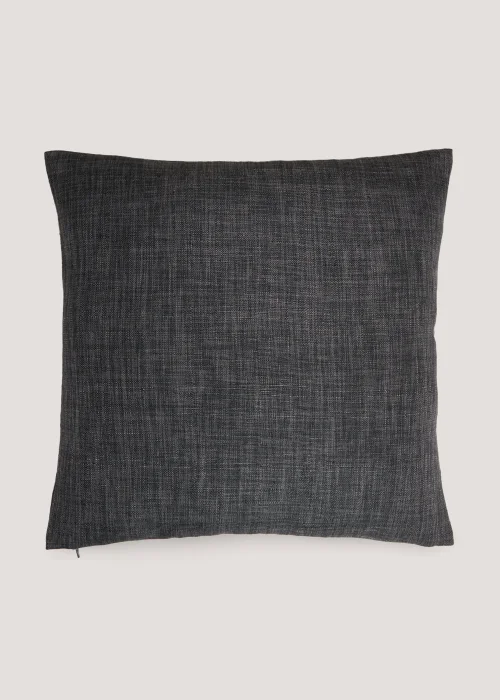Black Linen-Look Cushion (43cm x 43cm) Image 1