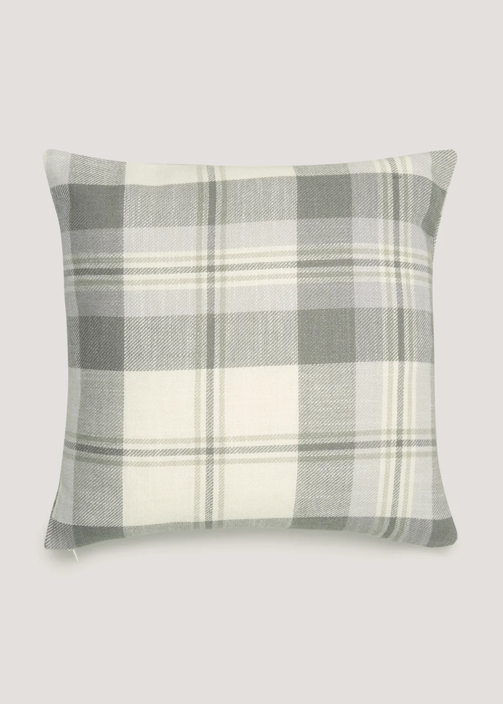 Grey Check Woven Cushion (43cm x 43cm) Image 1