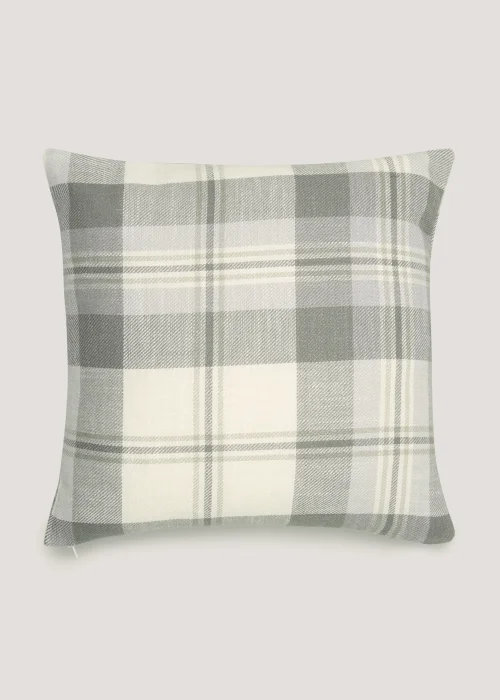 Grey Check Woven Cushion (43cm x 43cm) Image 1