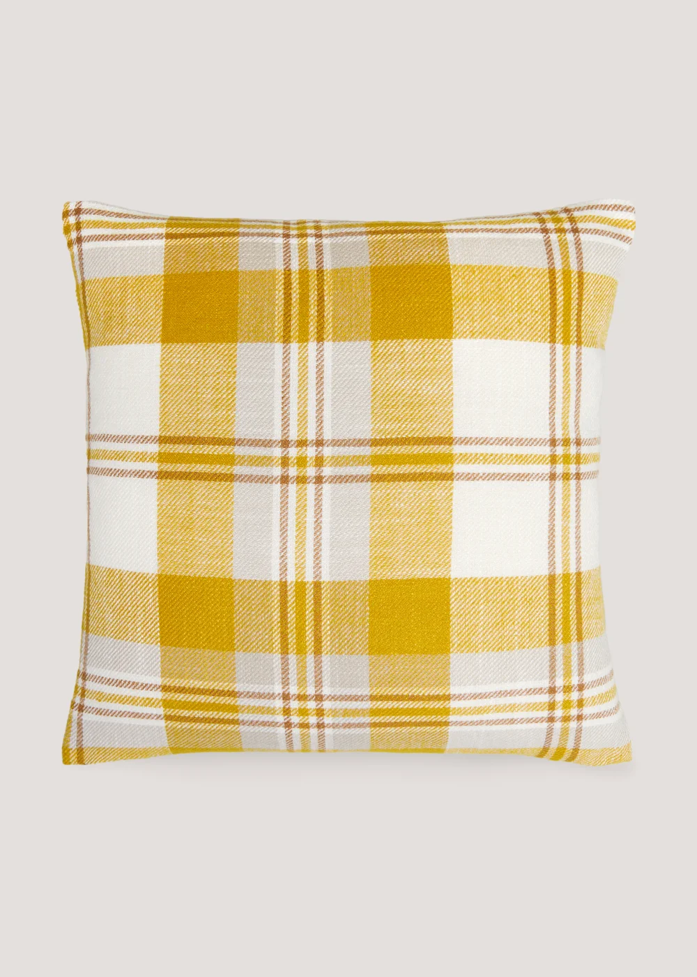 Yellow Woven Check Cushion (43cm x 43cm) Image 1