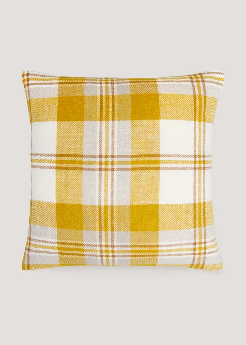 Yellow Woven Check Cushion (43cm x 43cm) Image 1