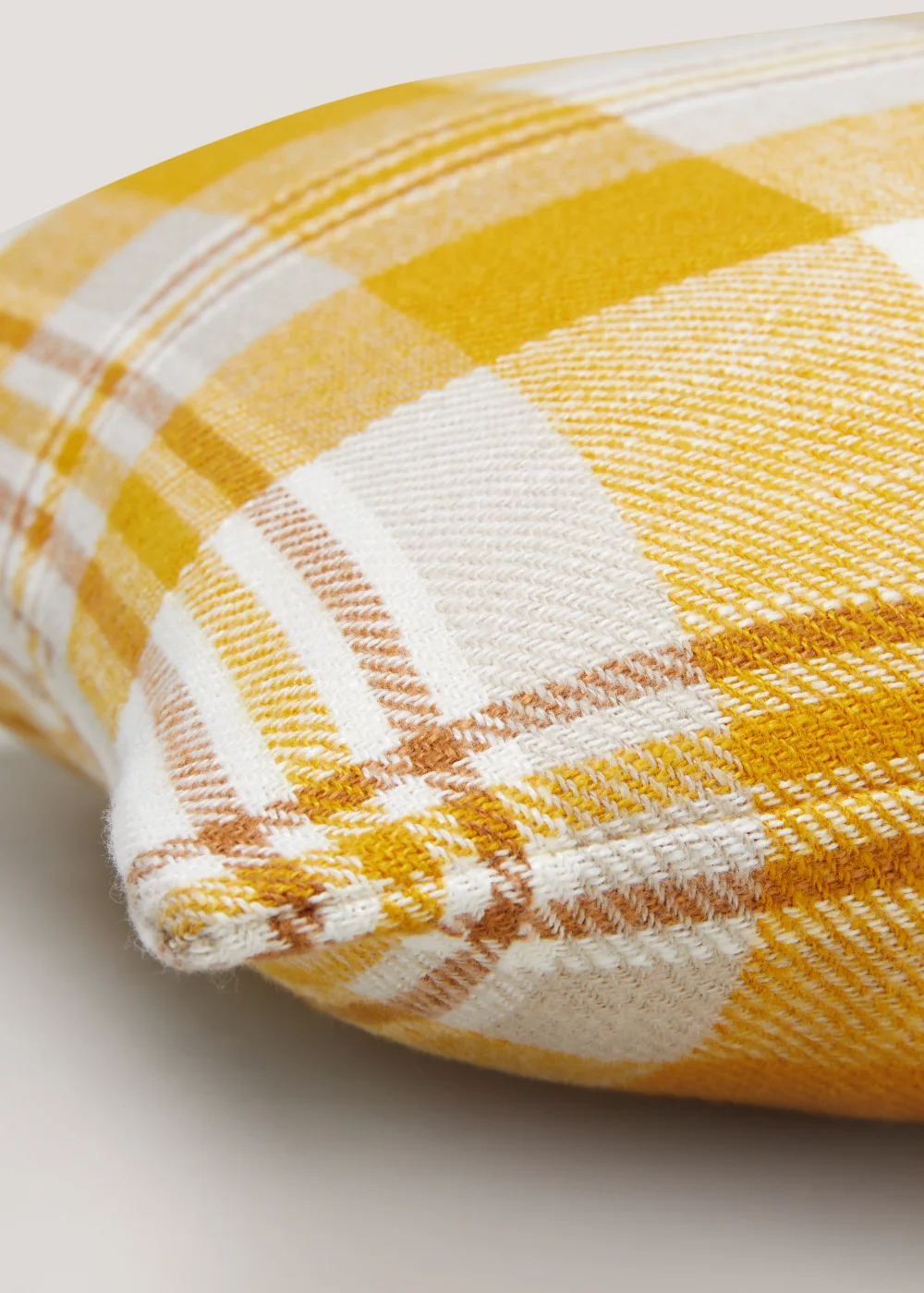 Yellow Woven Check Cushion (43cm x 43cm) Image 3