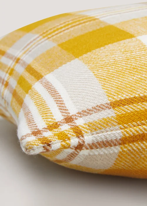 Yellow Woven Check Cushion (43cm x 43cm) Image 3