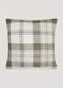 Green Woven Check Cushion (43cm x 43cm) Image 1