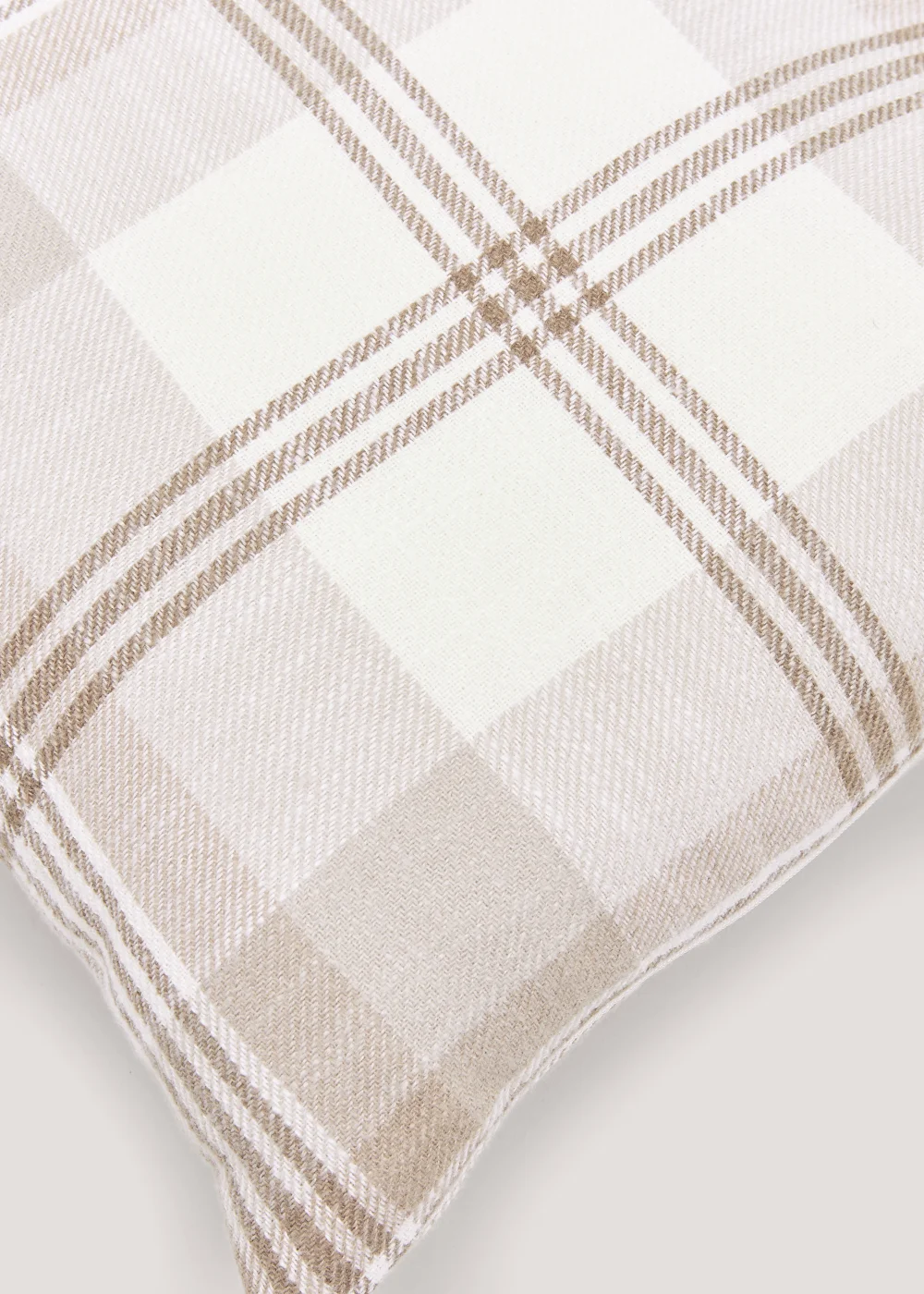 Tan Woven Check Cushion (43cm x 43cm) Image 2