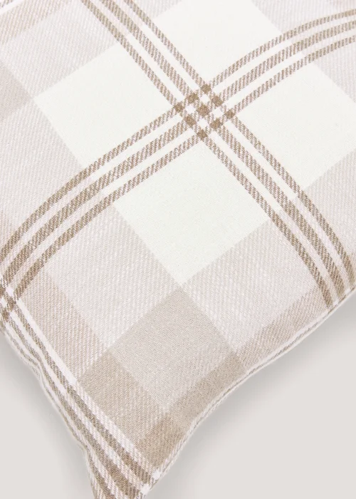 Tan Woven Check Cushion (43cm x 43cm) Image 2