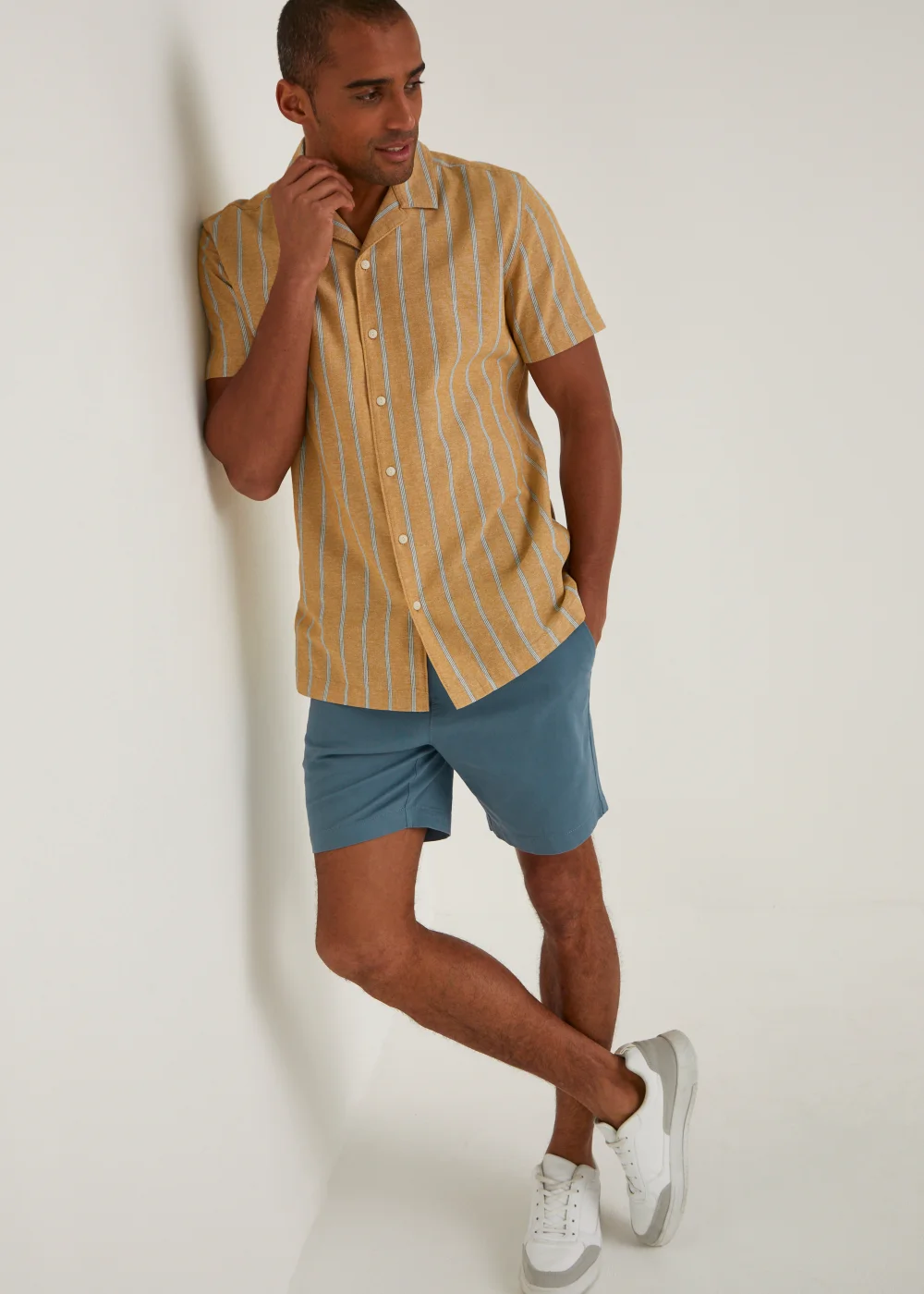 Blue Drawcord Chino Shorts - S Image 2