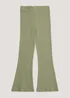 Girls Green Ribbed Flared Leggings (4-13yrs) - Age 4 Years Image 1