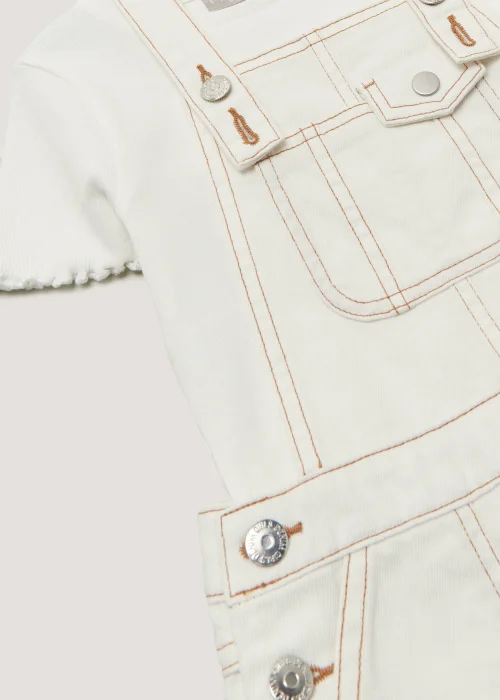 Girls Ecru Denim Dungarees & T-Shirt Set (4-13yrs) - Age 4 Years Image 2