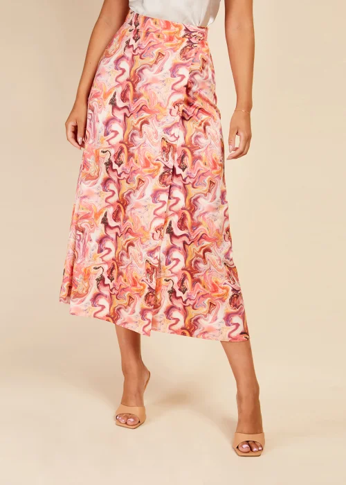 Little Mistress Marble Mock Wrap Midi Skirt - 18 Image 5