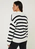 Cream Stripe Collar Wide Sleeve Jumper - S Image 4