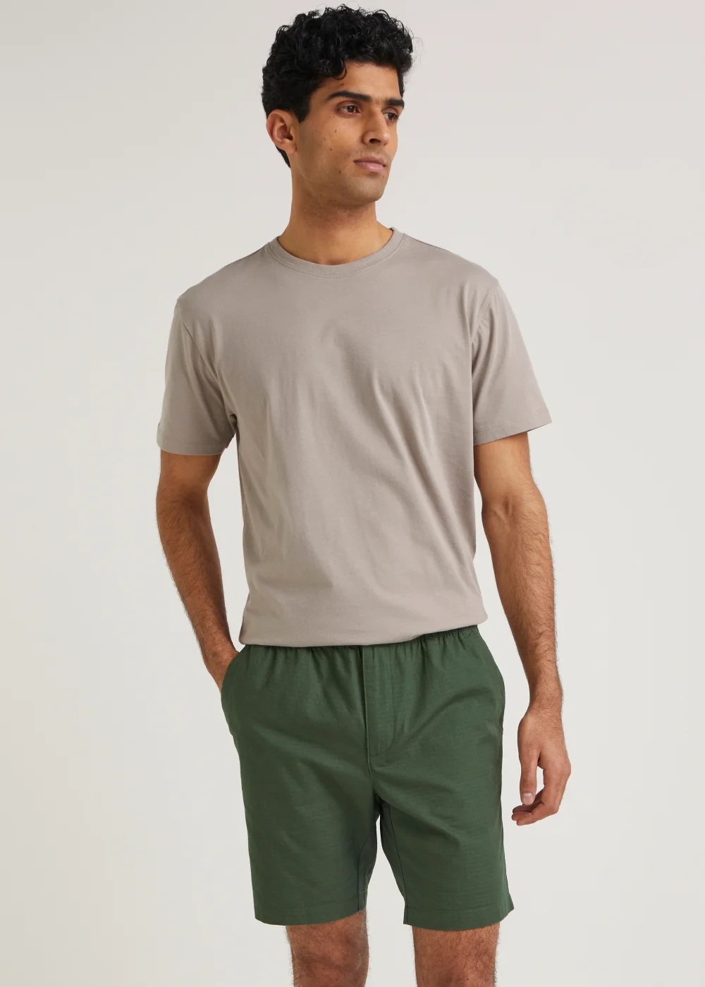 Khaki Cotton Shorts - S Image 1