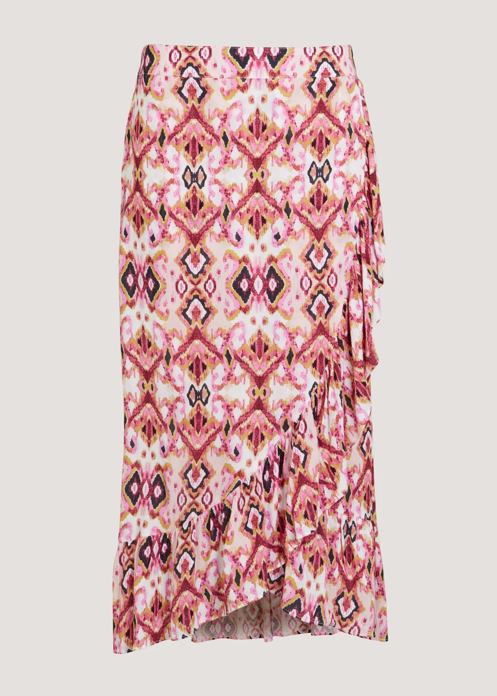 Pink Crinkle Wrap Midi Skirt - 8 Image 5