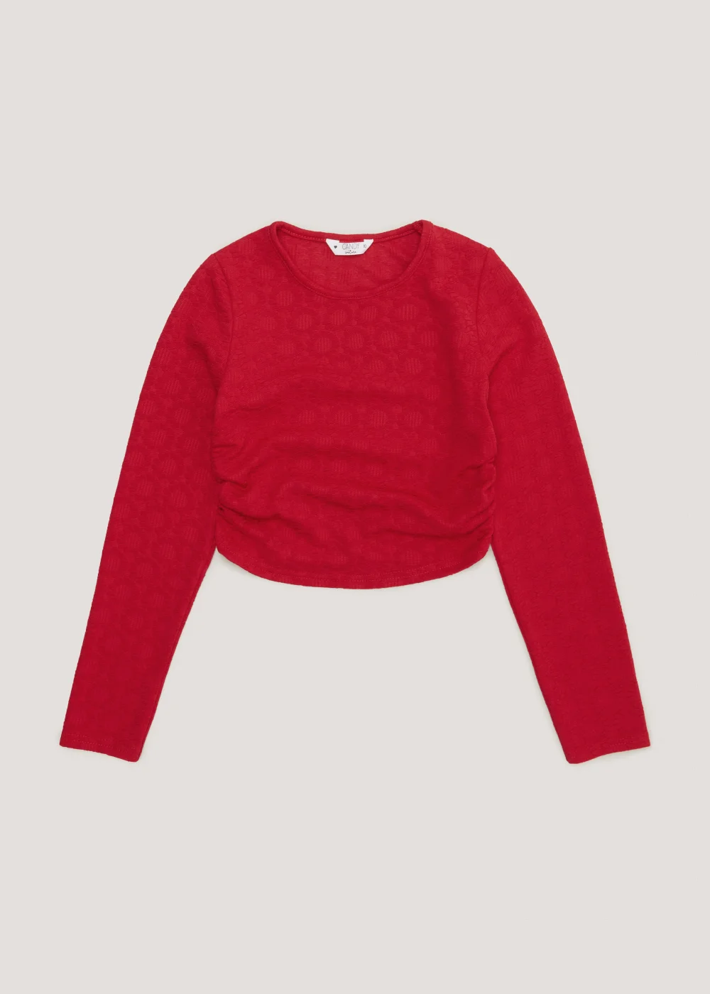 Girls Candy Couture Red Textured Long Sleeve T-Shirt (9-16yrs) - Age 9 Years Image 1