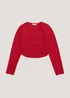 Girls Candy Couture Red Textured Long Sleeve T-Shirt (9-16yrs) - Age 9 Years Image 1