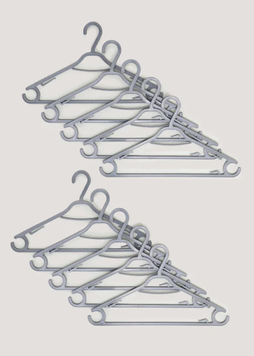 10 Pack Grey Plastic Hangers (37cm x 21cm) Image 1
