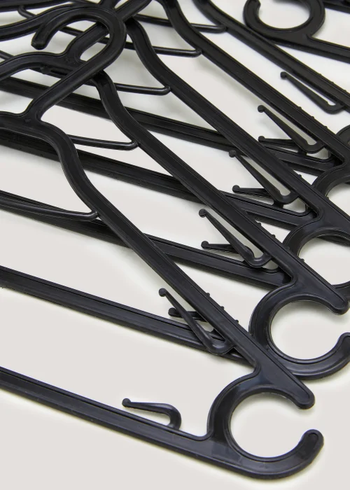 10 Pack Black Plastic Hangers (37cm x 21cm) Image 2