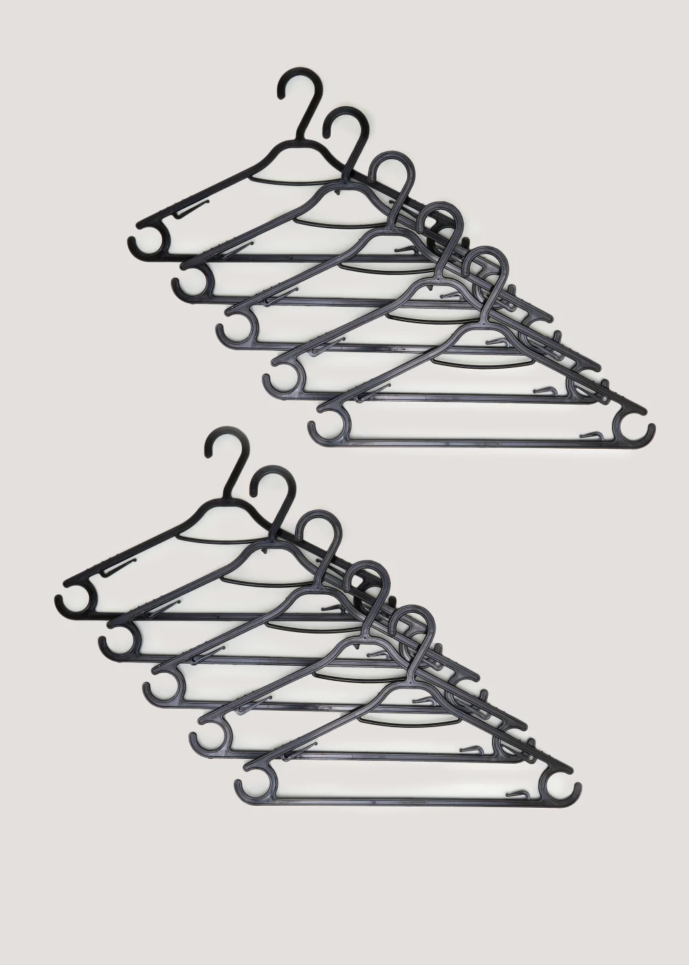 10 Pack Black Plastic Hangers (37cm x 21cm) Image 1
