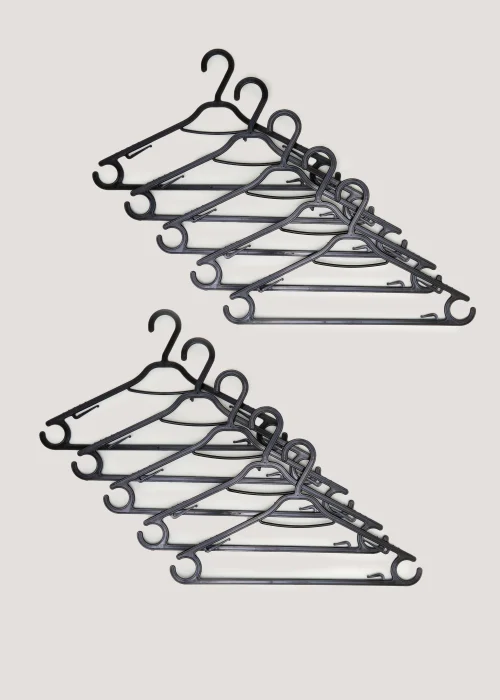 10 Pack Black Plastic Hangers (37cm x 21cm) Image 1