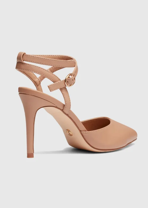 NOVO Tan Iggie Ankle Strap Court Shoes - Size 4 Image 3