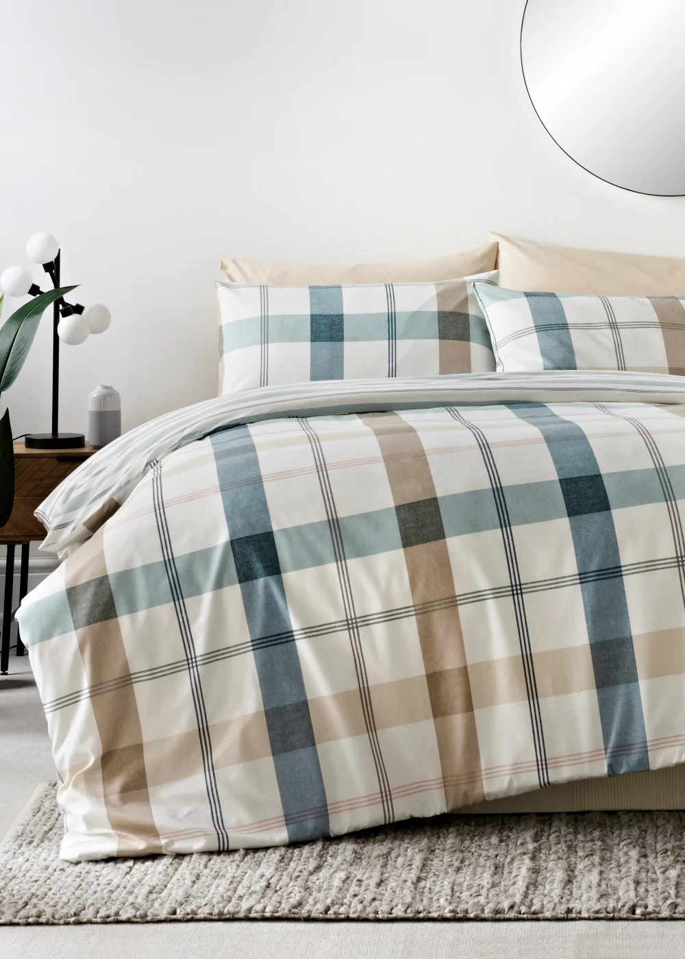 Blue Check Duvet Cover - Single Image 1