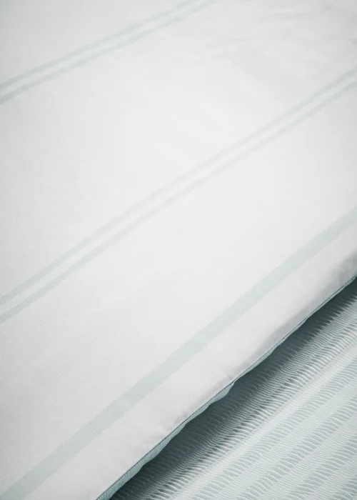 Duck Egg Seersucker Reversible Duvet Cover - Single Image 2