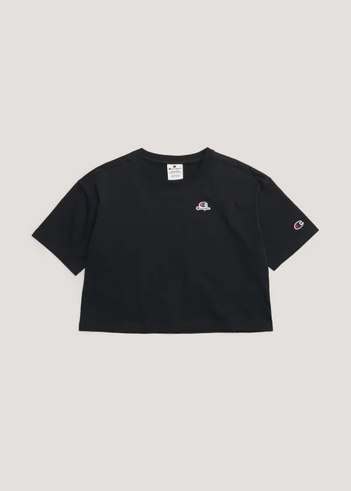 Girls Champion Black Crew Neck Crop Top (Small-XXL) - L - Age 11-12 Image 1