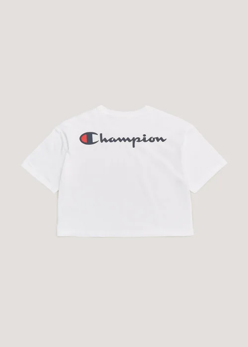 Girls Champion White Crew Neck Crop Top (Small-XXL) - 7-8 Yrs Image 2