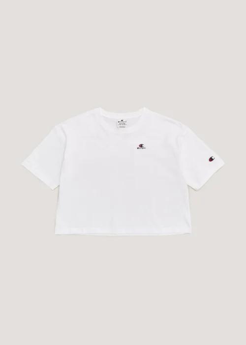 Girls Champion White Crew Neck Crop Top (Small-XXL) - 7-8 Yrs Image 1