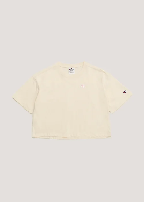 Girls Champion Ecru Crew Neck Crop Top (Small-XXL) - S - Age 7-8 Image 1