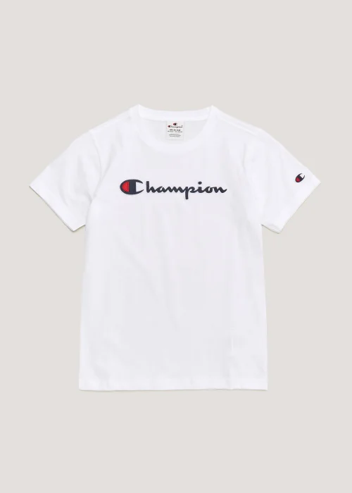 Boys Champion White Crew Neck T-Shirt (Small-XXL) - L - Age 11-12 Image 1