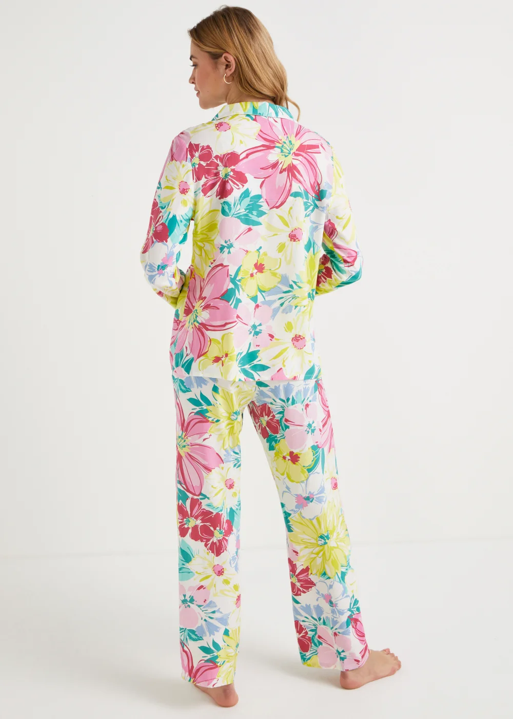 Floral Button Up Pyjama Set - Size 8 Image 4