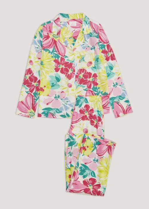 Floral Button Up Pyjama Set - Size 8 Image 2