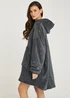 Dark Grey Long Snuggle Hoodie (One Size) Image 3