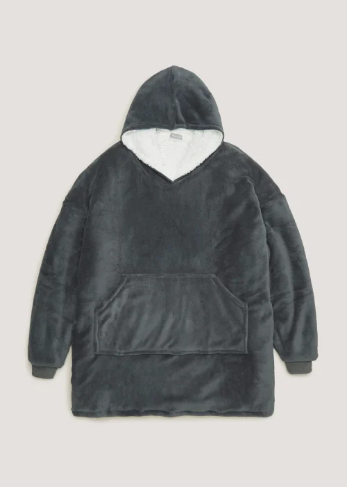 Dark Grey Long Snuggle Hoodie (One Size) Image 4