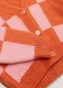 Girls Orange & Pink Check Cardigan (4-13yrs) - Age 4 Years Image 2