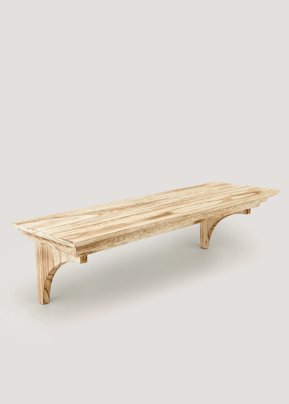 Natural Single Wooden Shelf (61cm x 20cm x 17cm) Image 1