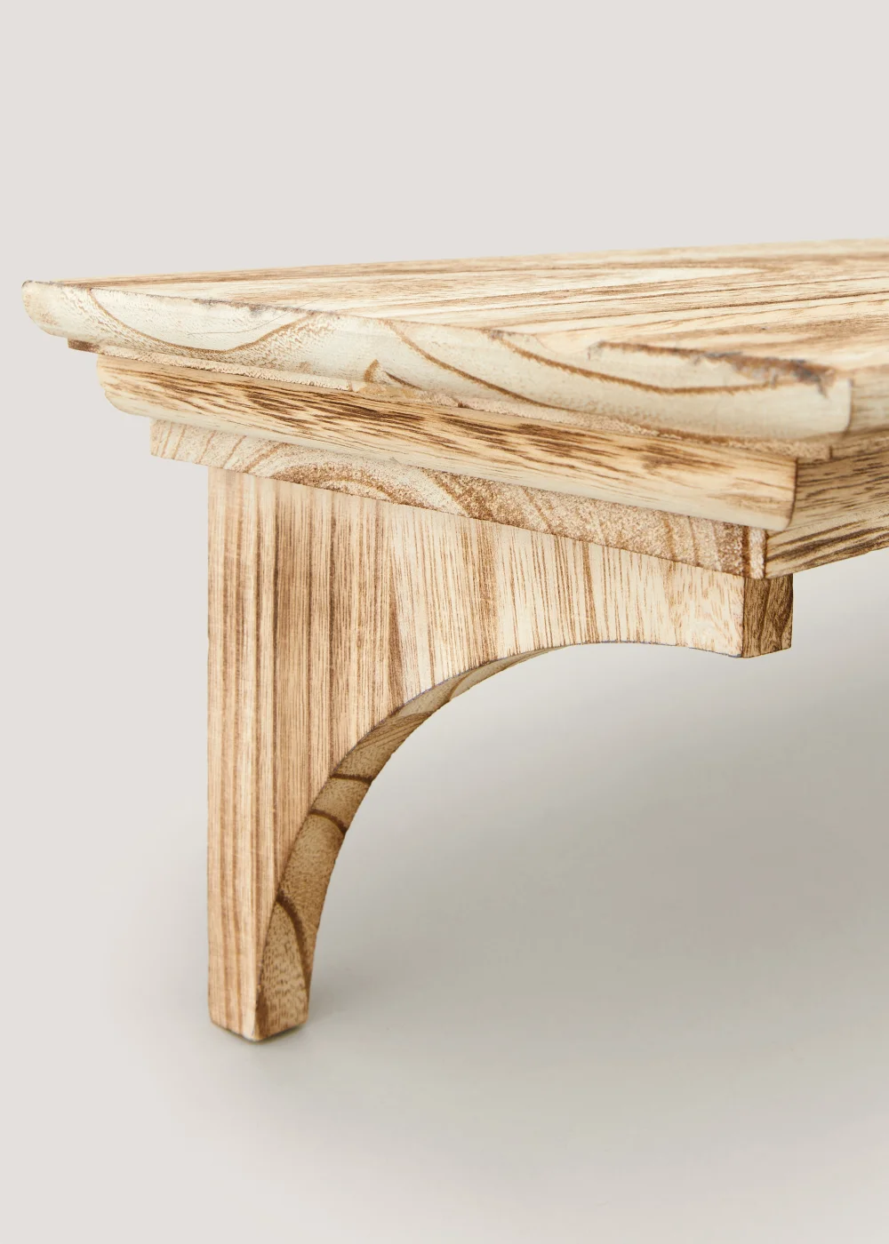 Natural Single Wooden Shelf (61cm x 20cm x 17cm) Image 2