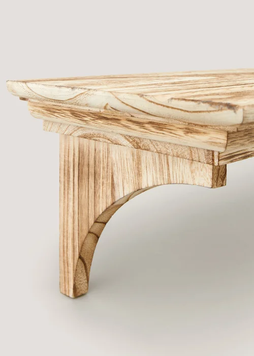 Natural Single Wooden Shelf (61cm x 20cm x 17cm) Image 2