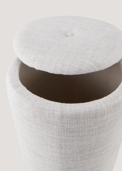 Natural Linen Storage Pouffe (45cm x 43cm x 40cm) Image 2