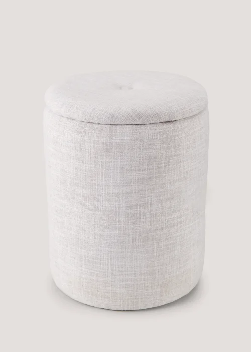 Natural Linen Storage Pouffe (45cm x 43cm x 40cm) Image 1
