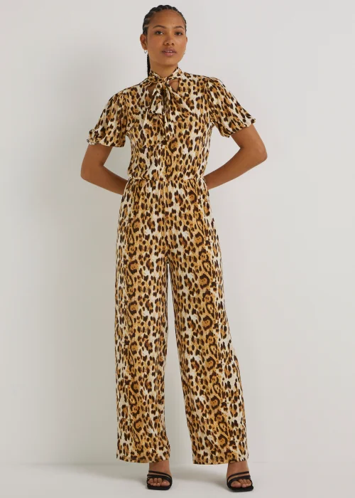 Be Beau Brown Leopard Jumpsuit - 8 Image 1