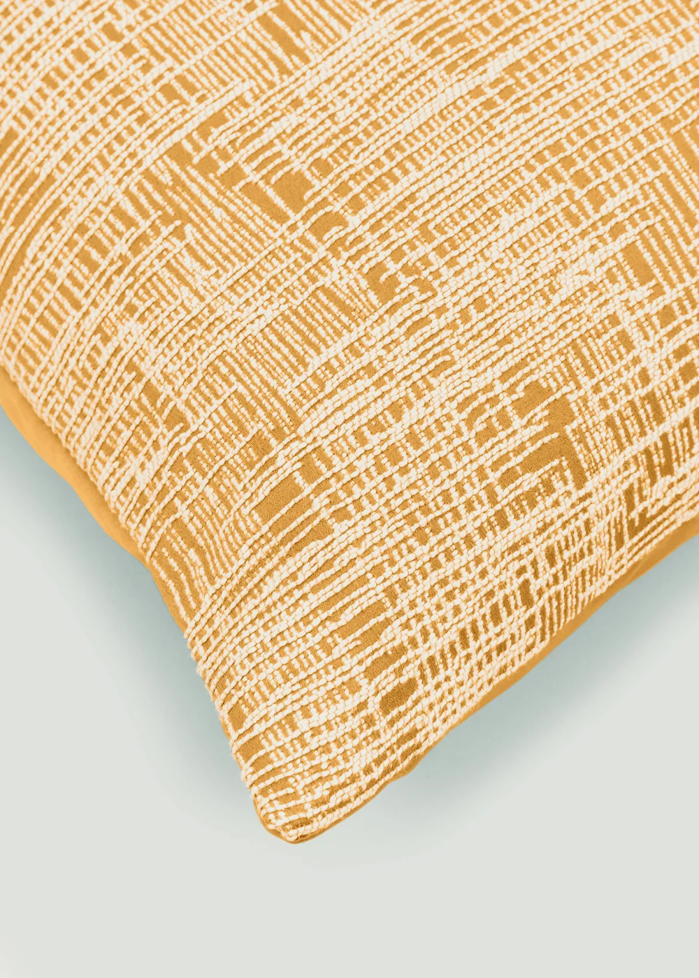 Yellow Crosshatch Cushion (43cm x 43cm) Image 3