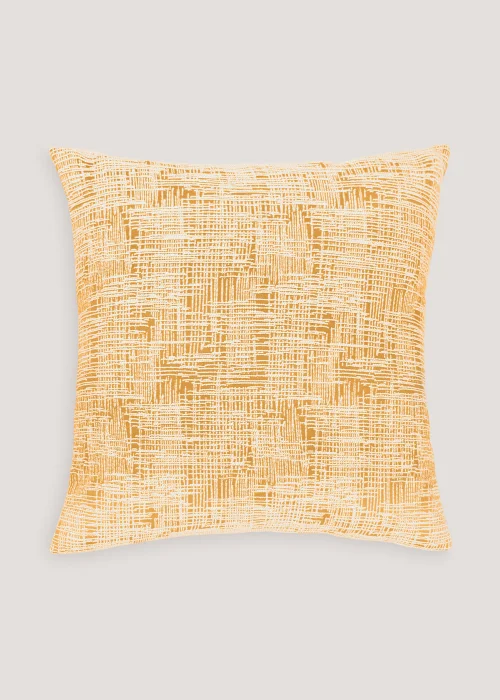 Yellow Crosshatch Cushion (43cm x 43cm) Image 1