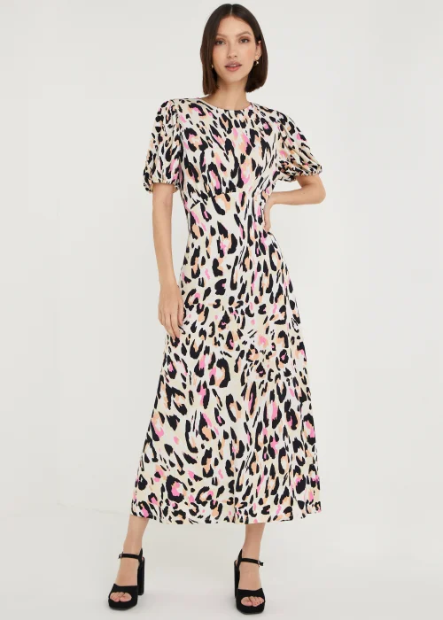 Et Vous Ecru Animal Print Midi Dress - 8 Image 1
