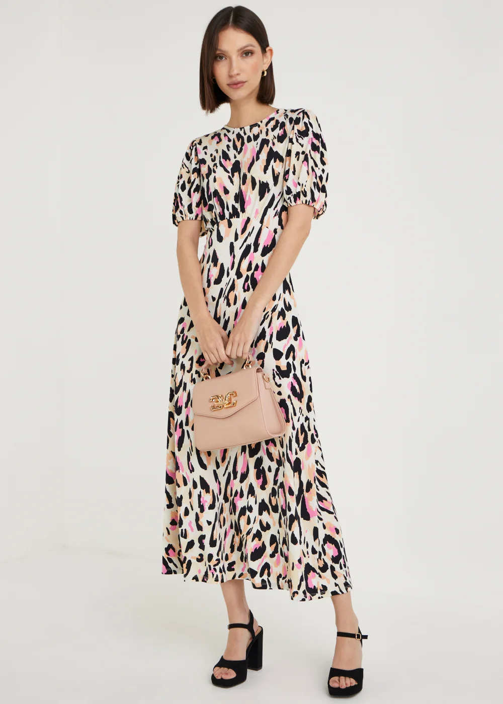 Et Vous Ecru Animal Print Midi Dress - 8 Image 5