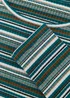 Girls Candy Couture Teal Long Sleeve Stripe Dress (9-16yrs) - 9 Yrs Image 2