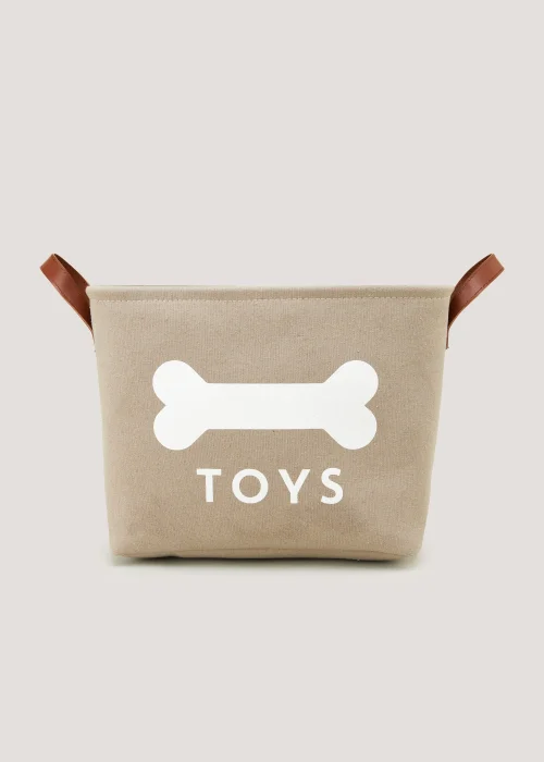 Natural Canvas Pet Toy Basket (26cm x 35cm x 17.5cm) Image 1