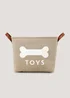 Natural Canvas Pet Toy Basket (26cm x 35cm x 17.5cm) Image 1